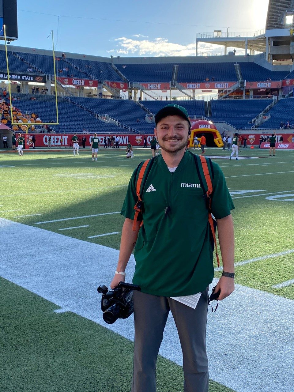 Ben graduated with a degree in multimedia journalism and a minor in sports media and analytics. Through his first year experience program, he became involved with HokieVision and got hands-on experience with video production and broadcasting. His experience led to an internship with the Minnesota Vikings as their full-time video intern. Ben now works as the assistant video coordinator for the University of Miami football program. 