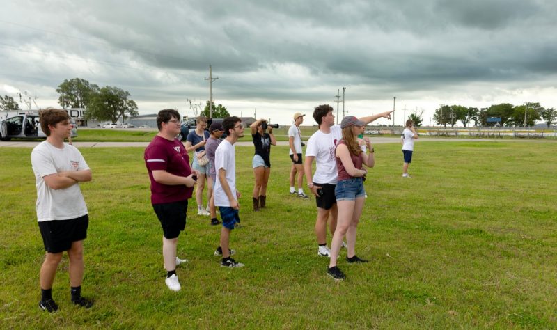 Hokie Storm Chasers found a clear vantage point to watch a severe storm develop in southern Kansas.