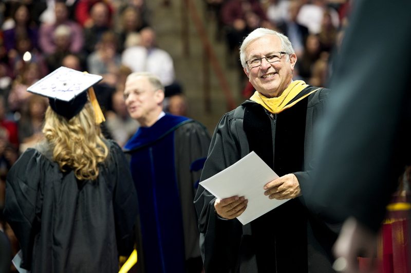 President Steger at a commencement ceremony