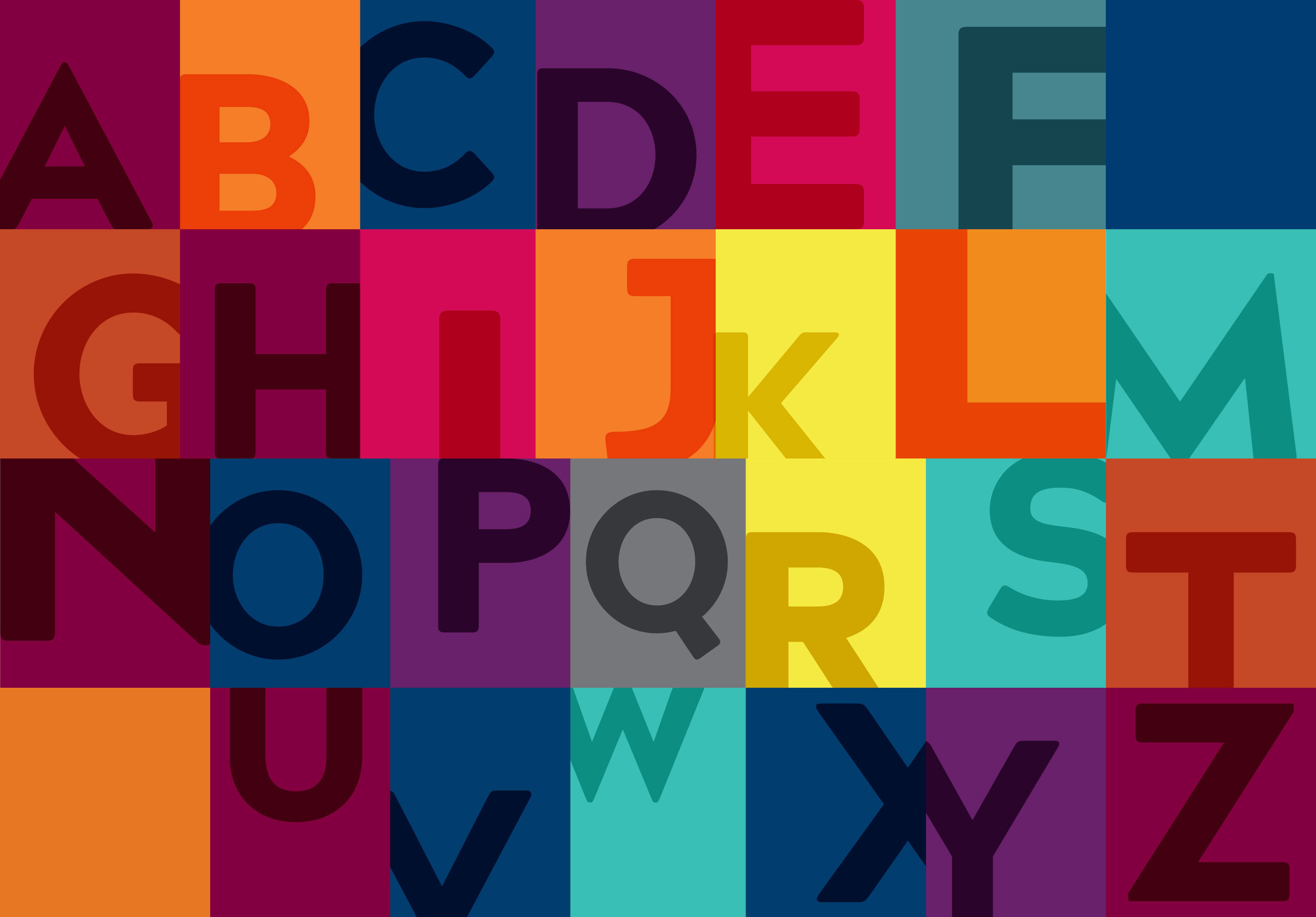 A to Z main image stylized alphabet from A to Z