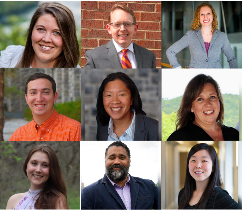 Academic Advisors 2023 A collage of our academic advisors: Jennifer Chin, Daniel Newcomb, Devin Erb, Matt Cheatham, Alice Noble, April Mullins, James Newcomer, Maia Greene-Havas, and Jessica Elmore.