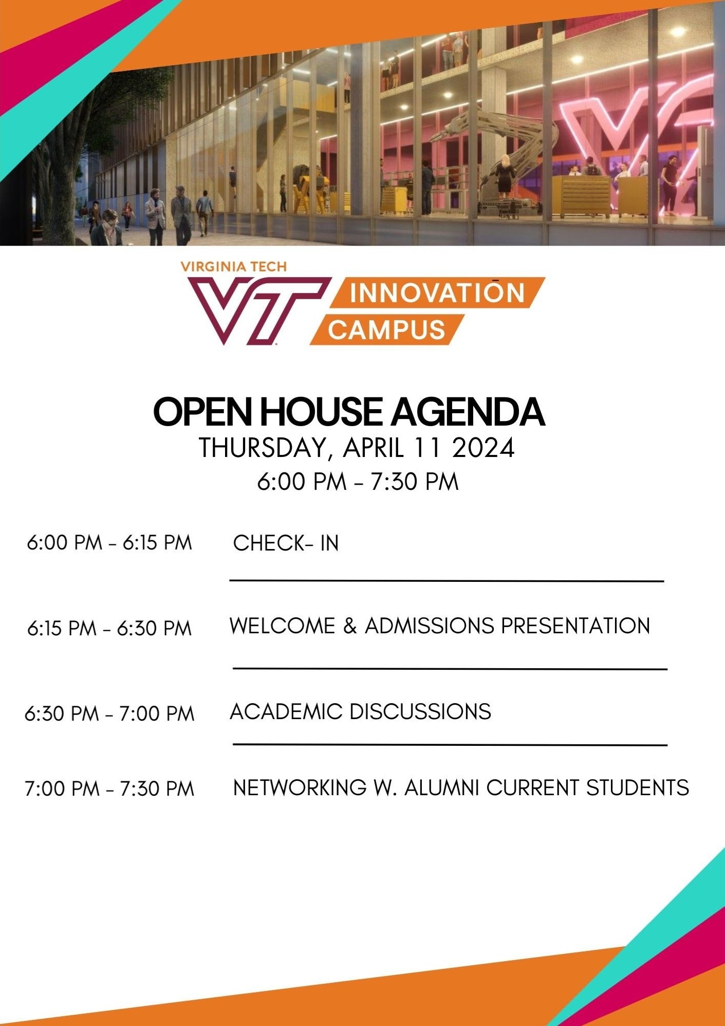 innovation campus open house agenda