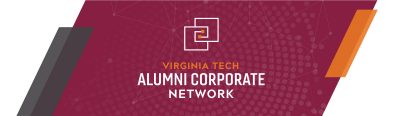 Abstract image with Virginia Tech Alumni Corporate Network logo