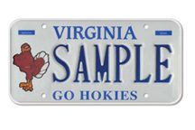 Virginia Tech license plate with Hokie Bird